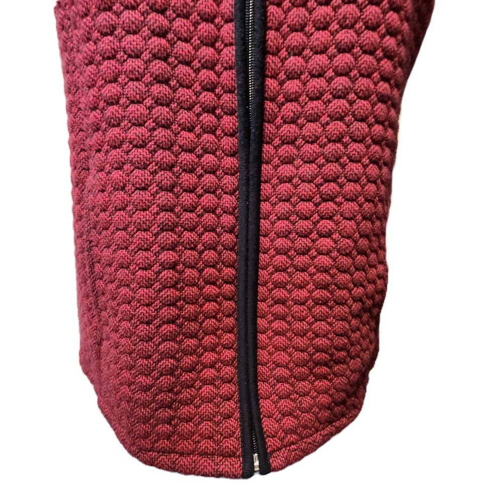 ❤️ 4/$20 Kim Rogers vest Women's medium Quilted red black zip-up Collar fall - Picture 3 of 16